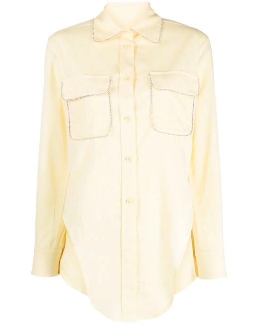 Forte Natural Crystal-Embellished Linen-Cotton Shirt