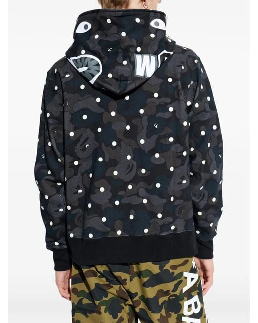 A Bathing Ape Blue Polka-Dot Camouflage Zip-Up Hoodie for men