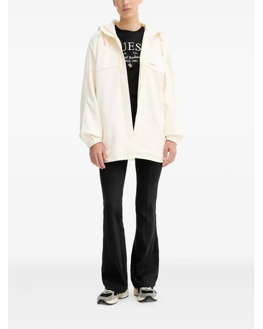 Guess White Zip-Up Hoodie