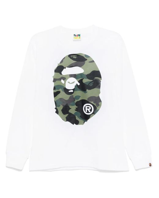 メンズ A Bathing Ape 1st Camo Big Ape Head Tシャツ White