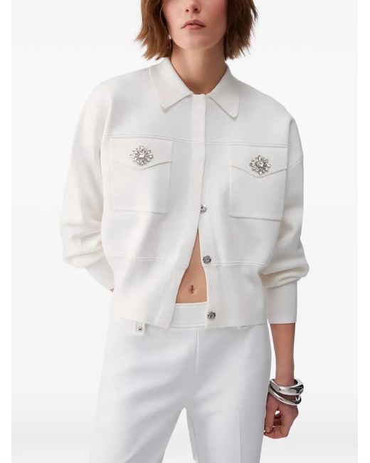 Liu Jo White Veste En Maille À Ornements