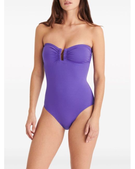 Eres Purple Cassiopée Bustier Swimsuit