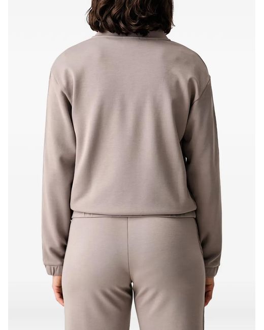 EA7 Gray Logo-Print Zip-Up Jacket