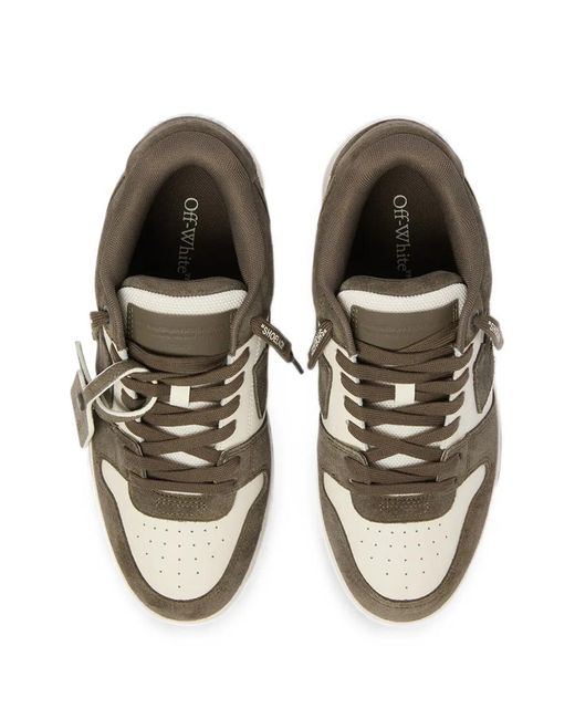 Off-White c/o Virgil Abloh Brown Out Of Office Leather Sneakers for men