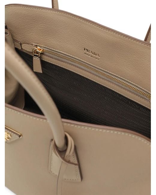 Prada Natural Large Leather Tote Bag