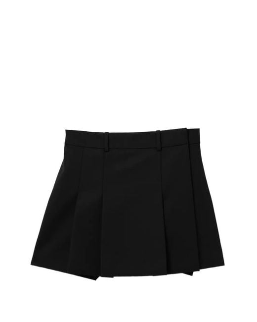 Helmut Lang Mini-Plooirok in het Black