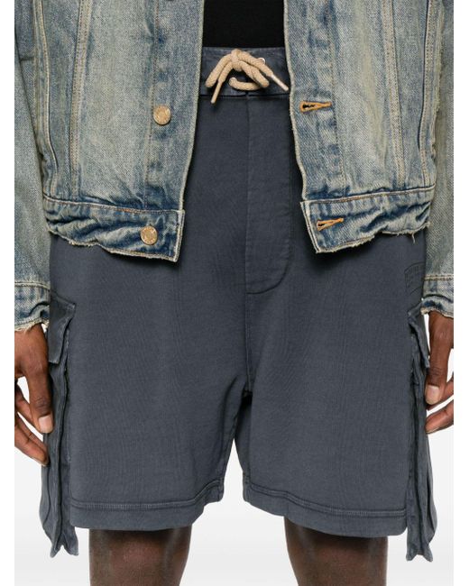 DSquared² Blue Drawstring-waistband Cotton Cargo Shorts for men