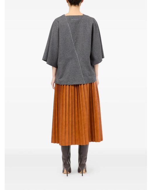 MM6 by Maison Margiela Gray Raw-Cut Detail Blouse