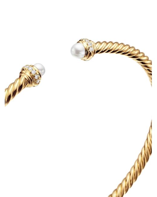 David Yurman White 18Kt Classic Cablespira Diamond Bracelet (3Mm)