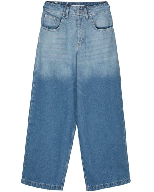 Dion Lee Blue Low-rise Wide-leg Jeans