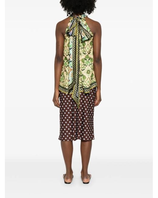 ALÉMAIS Green Geometric-Pattern Blouse