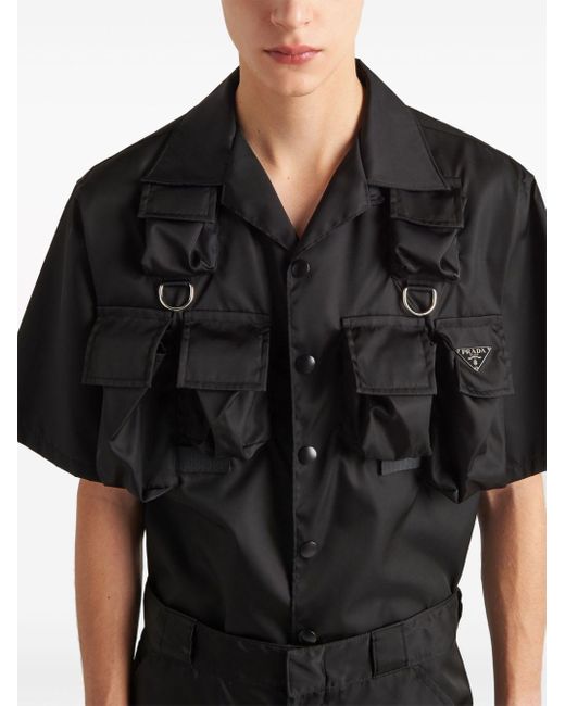 Prada Overhemd Met Plakkaat in het Black voor heren