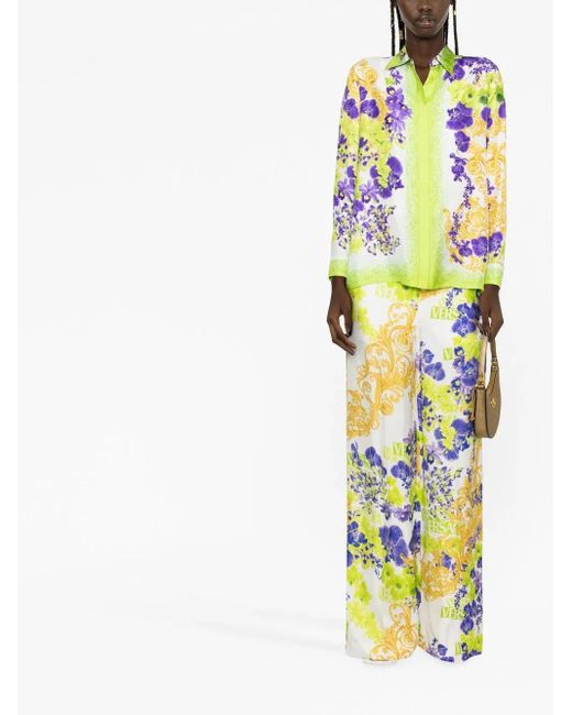 Versace White Baroque-print Trousers