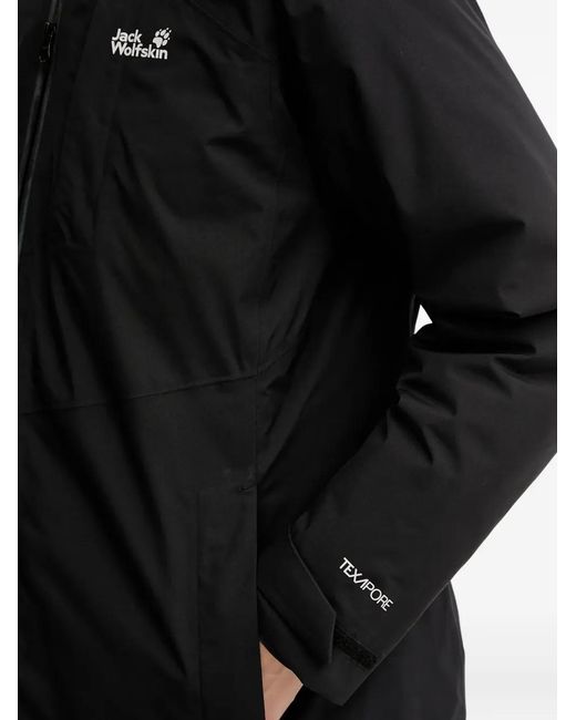 Jack Wolfskin Black Zip-Fastening Hooded Performance Jacket
