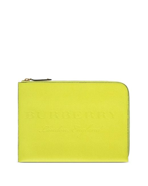 Porte-Documents À Logo Embossé Burberry pour homme en coloris Yellow