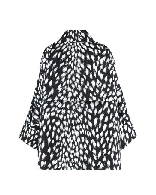 Givenchy Black Cocoon Printed Trench Coat