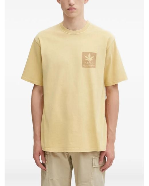 Gramicci Yellow Hemp Graphic T-Shirt for men