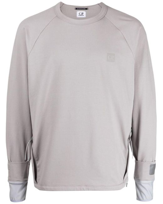C P Company Gray Metropolis Series Crew-neck Sweatshirt for men