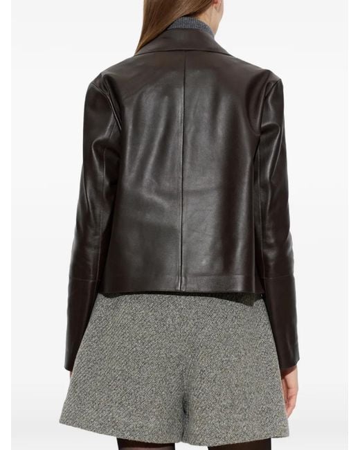 Arma Black Button-Up Leather Jacket