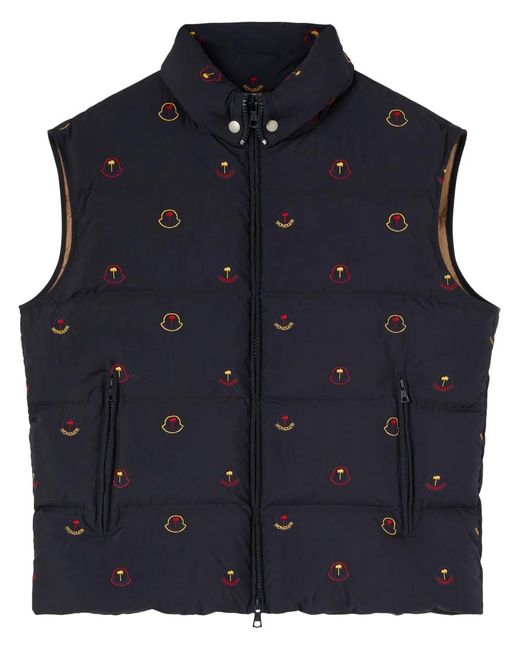 Palm Angels x Moncler Blue X Moncler Logo-Print Padded Vest