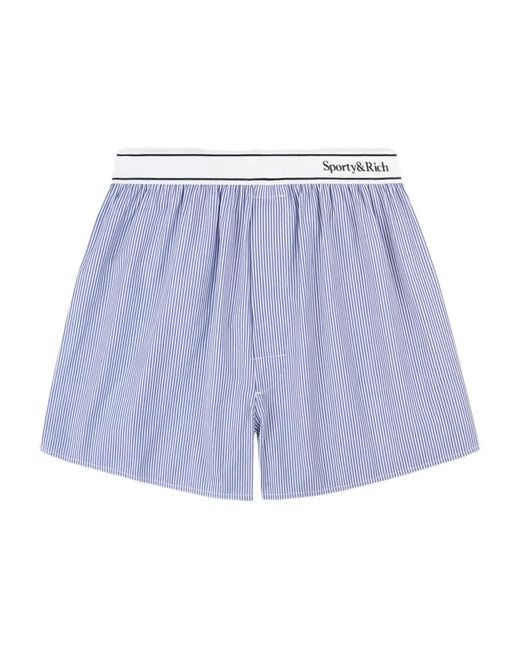 Sporty & Rich Blue Striped Waistband Shorts