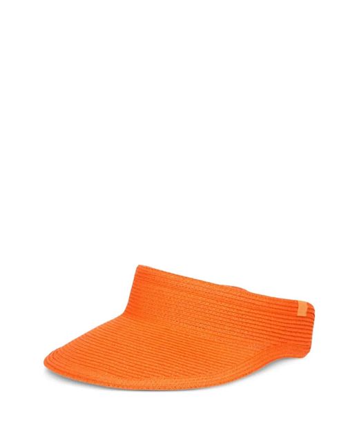 Borsalino Orange Logo-Plaque Woven Visor