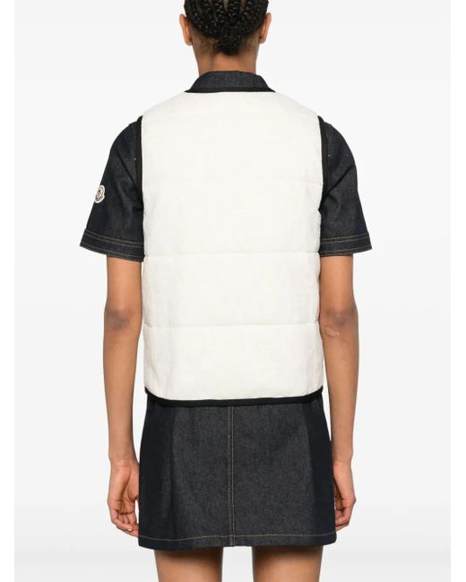 Moncler White Smanicato Gilet