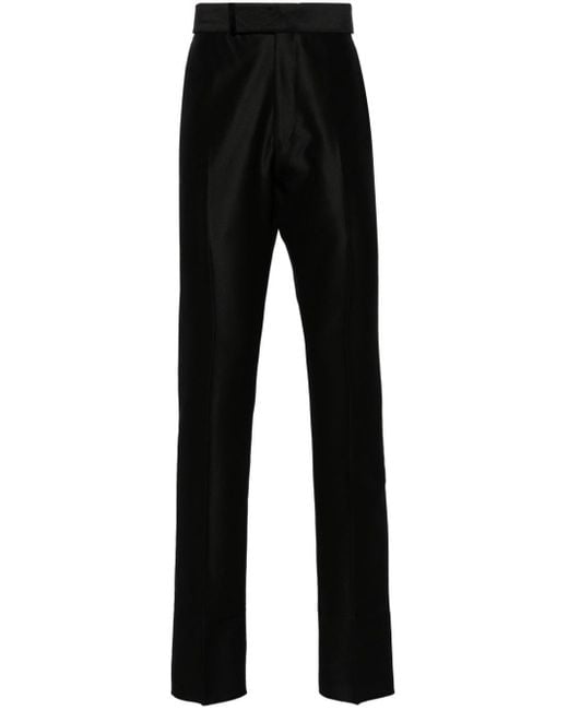 Pantalon en laine mélangée à coupe fuselée Tom Ford pour homme en coloris Black