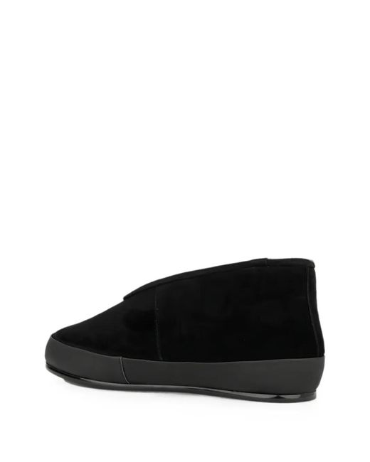 Linda Baumann Black Suede Slip-On Loafers