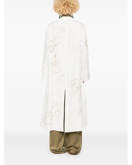 Forte_forte White Embroidered Coat