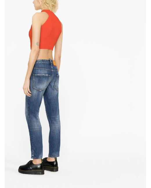 DSquared² Blue Patch-Detail Denim Jeans