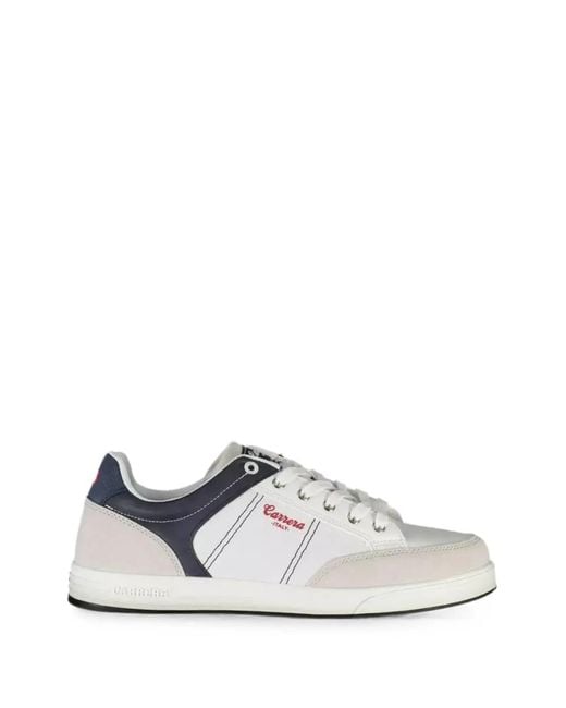 Carrera White Panelled Lace-Up Sneakers for men