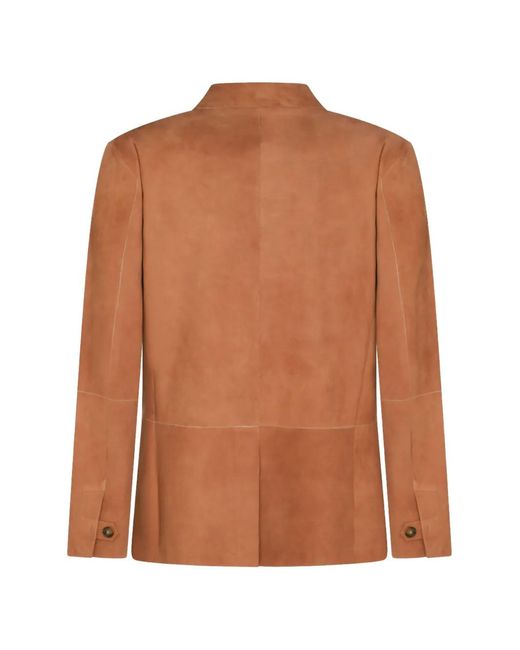 Canali Brown Single-Breasted Suede Jacket for men