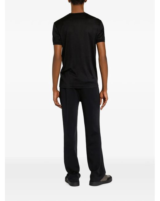 Dolce & Gabbana Black Logo-Embroidered Track Pants for men