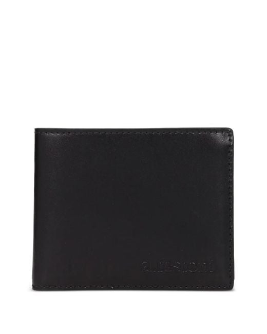 Testoni Black Leather Bifold Wallet for men