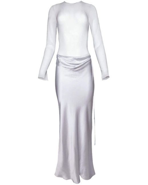 Christopher Esber White Semi-sheer Draped Maxi Dress