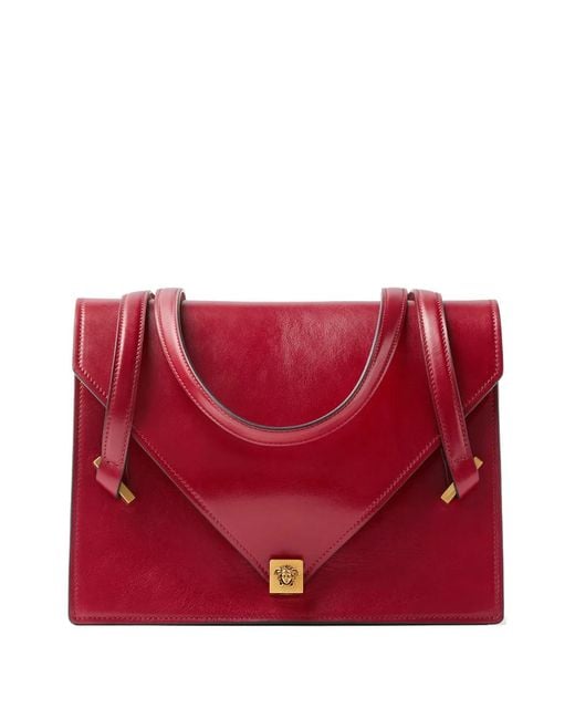 Versace Red Severine Leather Shoulder Bag