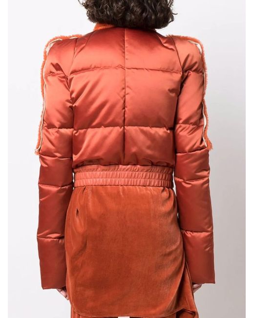 Rick Owens Orange Bionic Reversible Padded Bomber Jacket