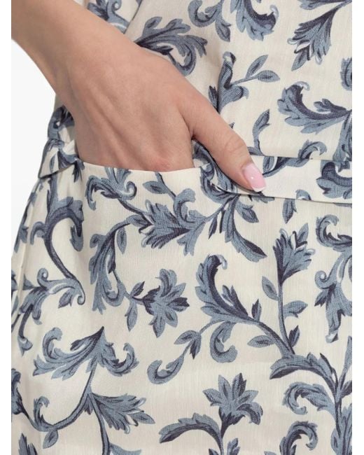 Posse White Rue Baroque-Print Mini Dress