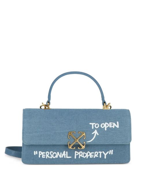 Off-White c/o Virgil Abloh Blue Logo-Plaque Cross Body Bag