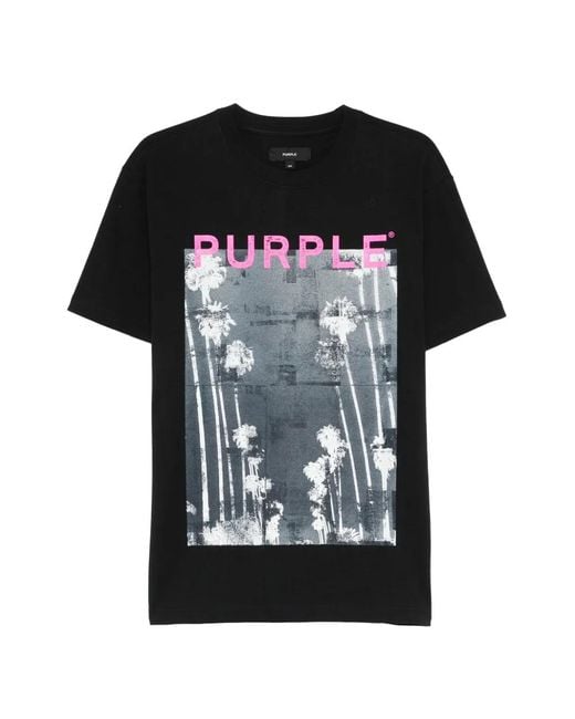 Purple Brand Black Mirage Graphic-Print T-Shirt for men