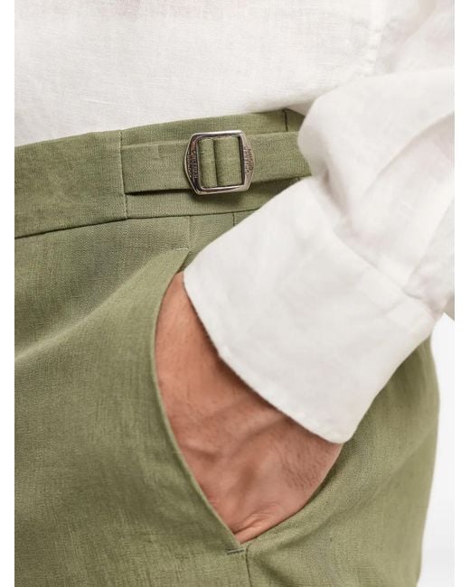 Orlebar Brown Green Norwich Italian Linen Shorts for men