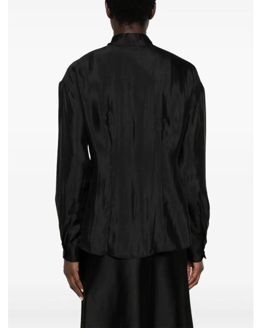 Forte_forte Black Long-Sleeve Silk Blend Shirt