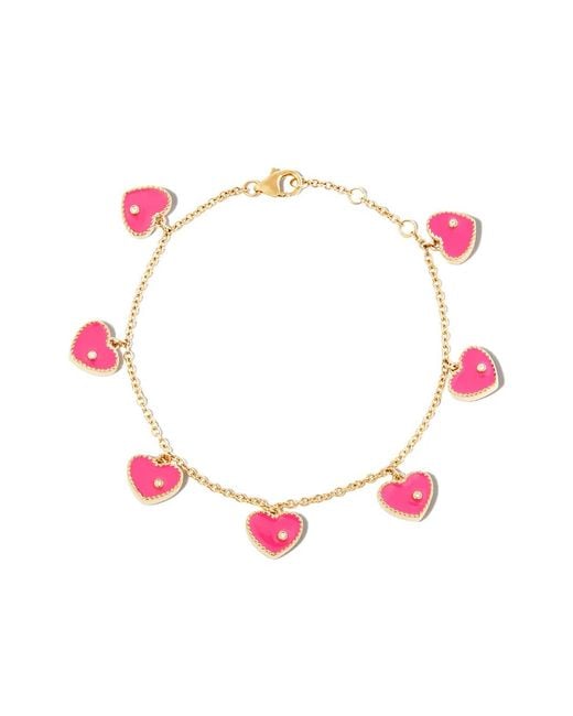 Yvonne Léon Pink 9Kt Enamel And Diamond Bracelet