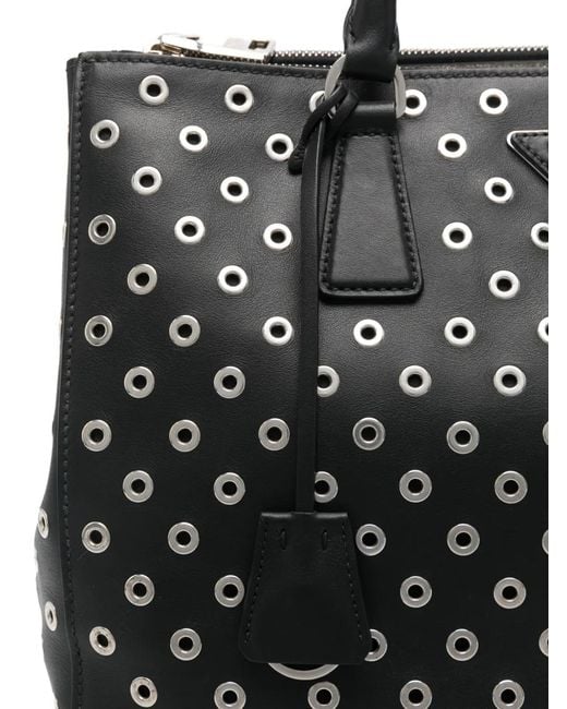 Prada Black Eyelet Tote Bag