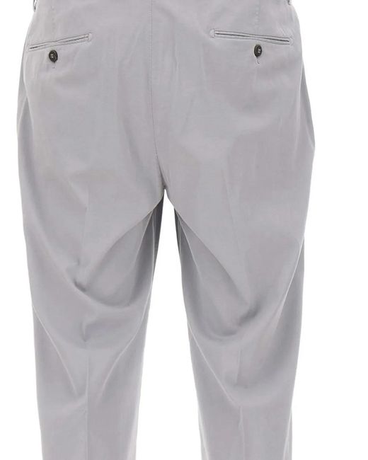 Eleventy Gray Pressed-Crease Trousers for men