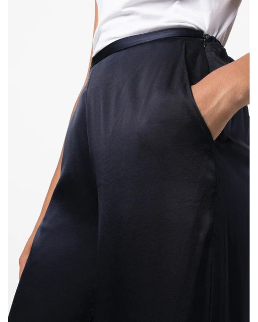 Forte_forte Blue Satin-Finish Wide-Leg Trousers