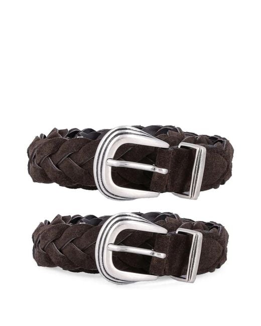 Mancini 1979 Black John Braided Suede Belt