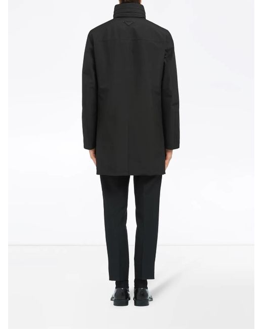 Prada Black Technical Poplin Raincoat for men