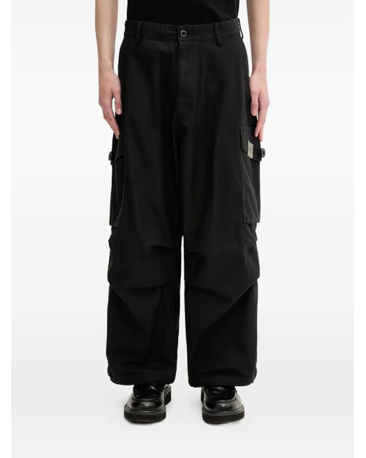 Neighborhood Black Logo-Patch Cargo Pants for men